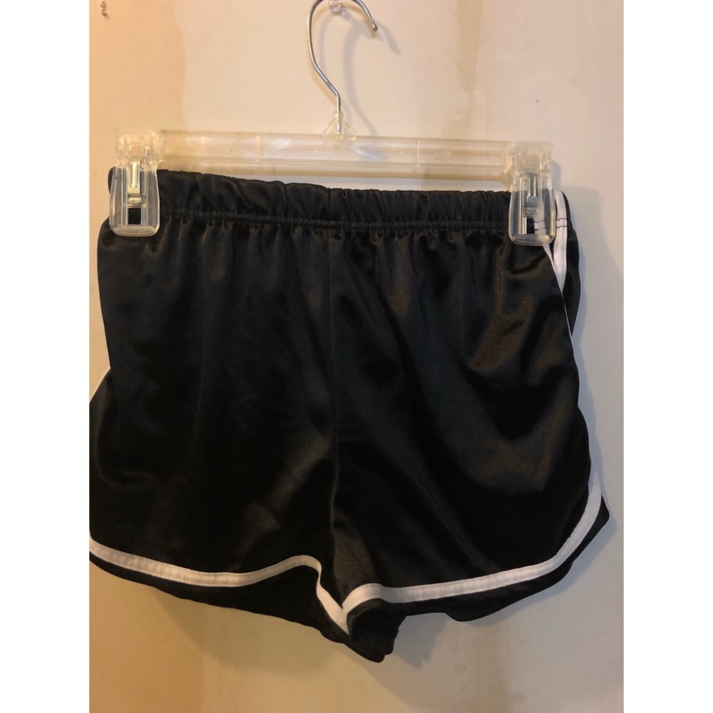 black high waisted elastic shorts